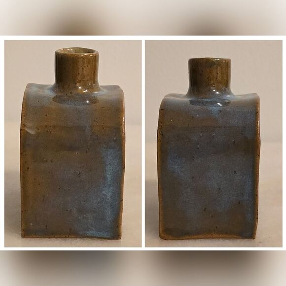Pottery Studio Parsley Engraved Glazed Vase Handmade Signed - Picture 6 of 8